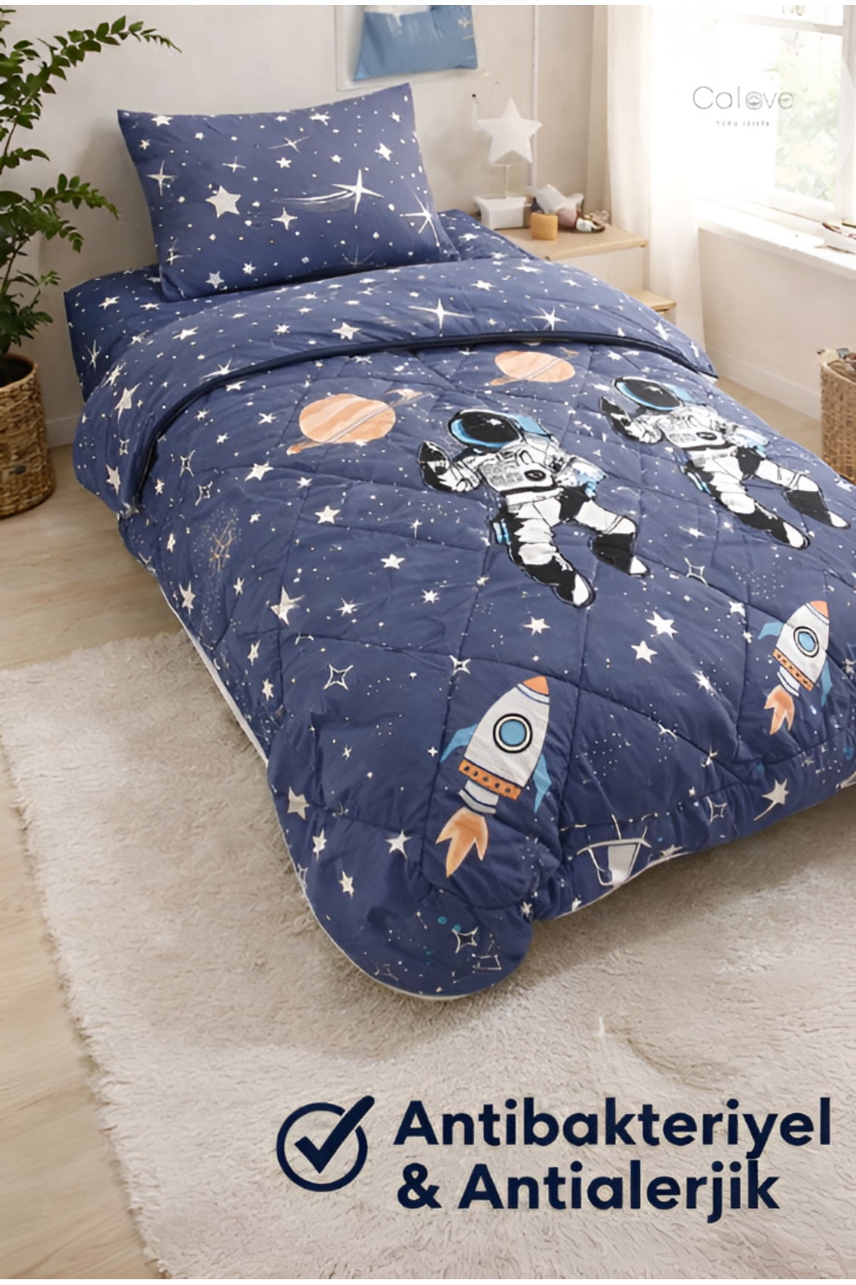 Astronot desenli yorgan seti - görünüm 3